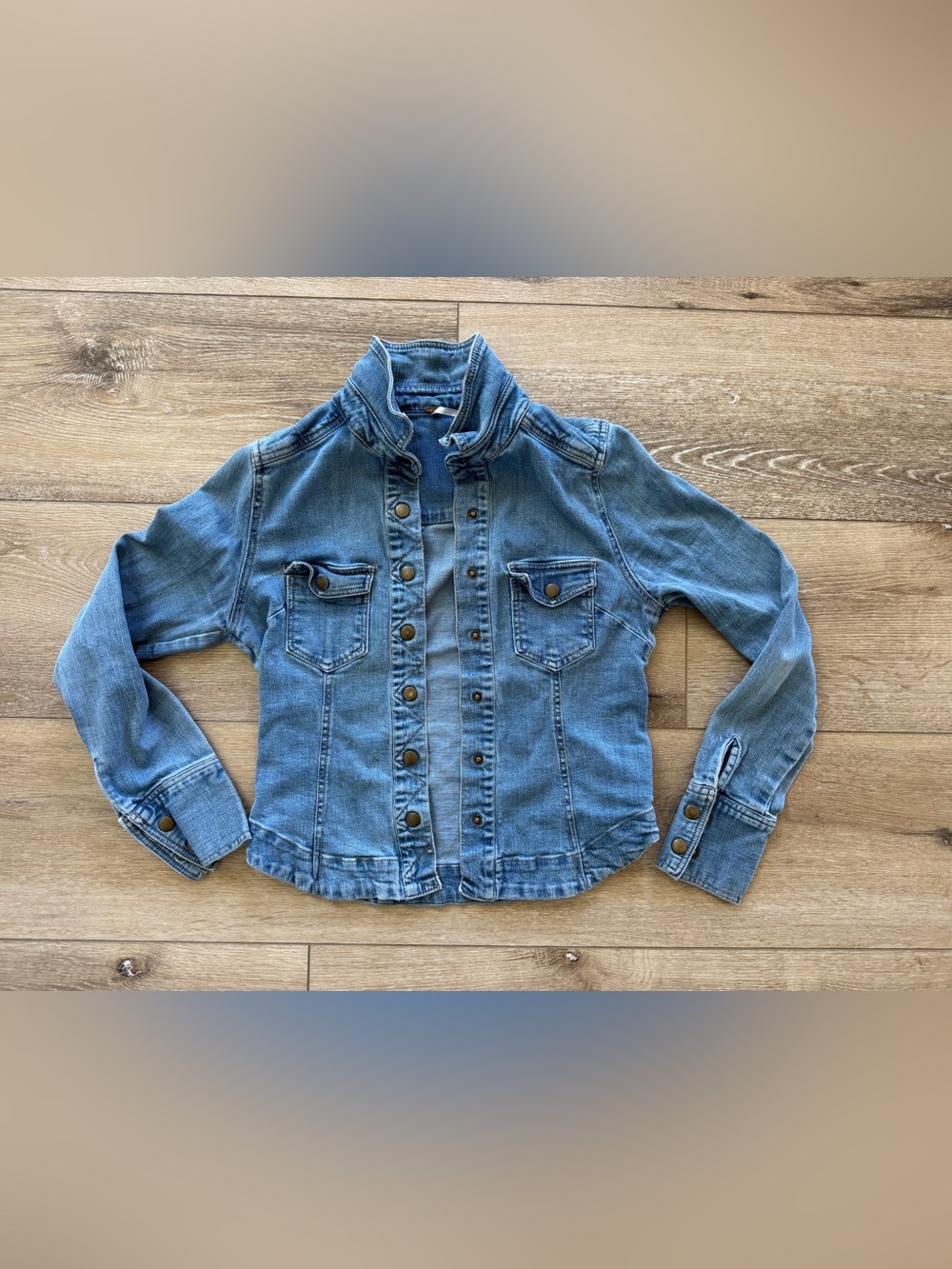 Free People Denim Button-Up Jacket